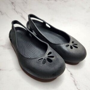 Crocs Kadee Black Ballet Flats Sandals Waterproof Shoes Slip-On Women's 6